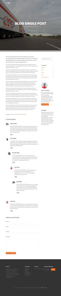 logis mini website template desktop screenshot