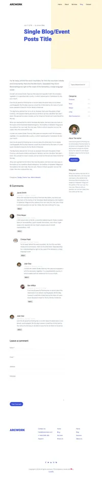 arcwork mini website template desktop screenshot