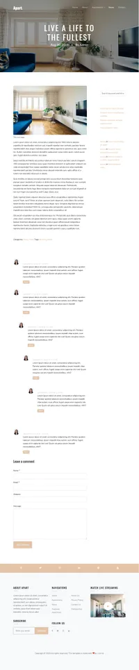 apart mini website template desktop screenshot