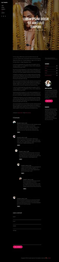 elit mini website template desktop screenshot