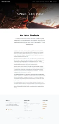 industries mini website template desktop screenshot