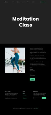 gymer mini website template desktop screenshot