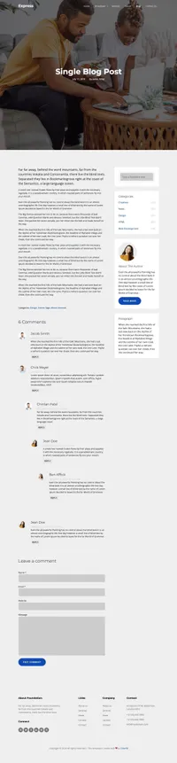 express mini website template desktop screenshot