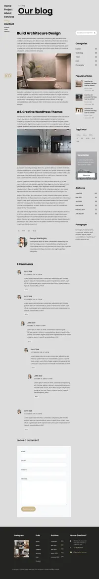 kd mini website template desktop screenshot