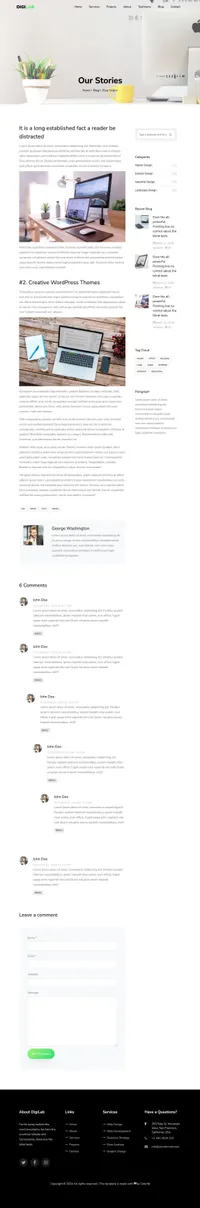 digilab mini website template desktop screenshot