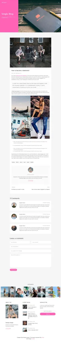 shout mini website template desktop screenshot