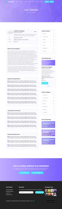 joblisting mini website template desktop screenshot