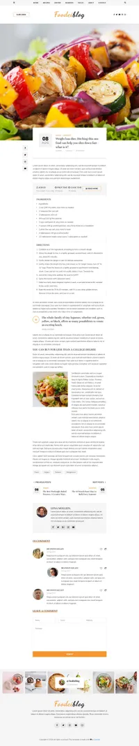 foodeiblog mini website template desktop screenshot