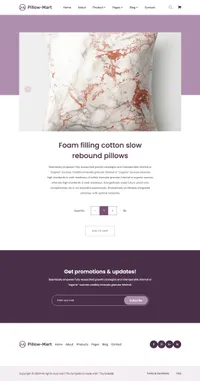 pillow-mart mini website template desktop screenshot
