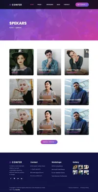 confer mini website template desktop screenshot