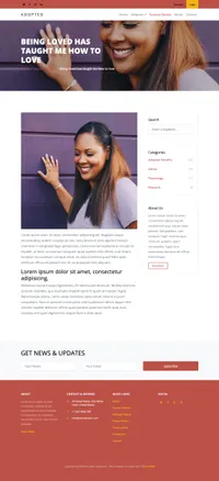 adopted mini website template desktop screenshot