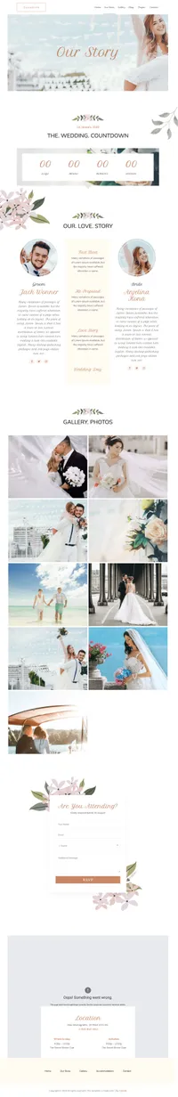 sunshine mini website template desktop screenshot