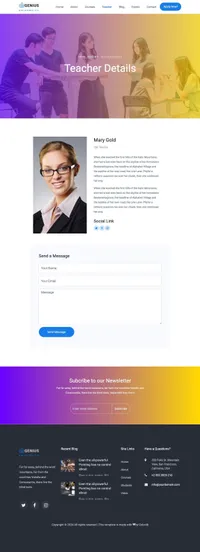 genius mini website template desktop screenshot