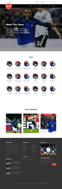 sportz mini website template desktop screenshot