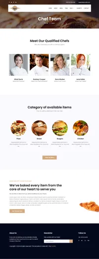 bakery mini website template desktop screenshot