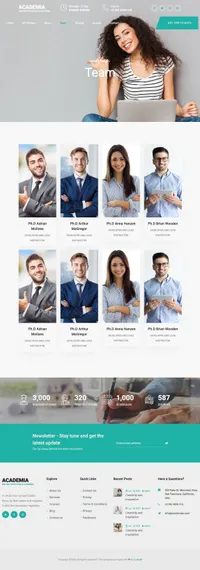 academia mini website template desktop screenshot