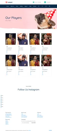 leopet mini website template desktop screenshot