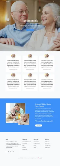 elderly mini website template desktop screenshot
