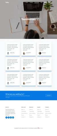 tutor mini website template desktop screenshot