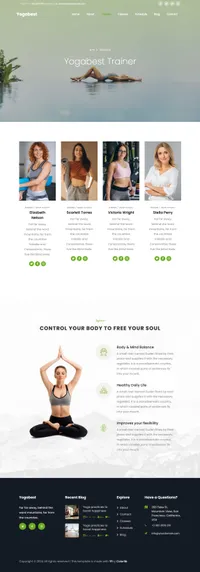 yogabest mini website template desktop screenshot