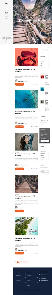 elen mini website template desktop screenshot