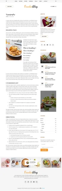 foodeiblog mini website template desktop screenshot