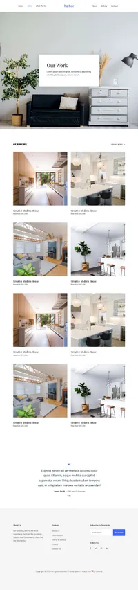 harbor mini website template desktop screenshot