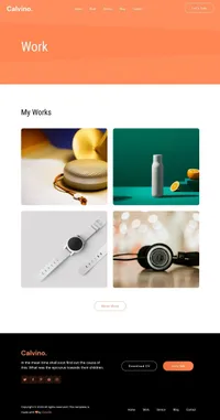 calvin mini website template desktop screenshot